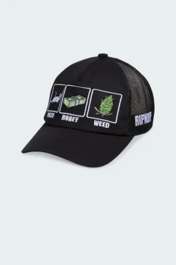 Pu$$y, Money, Weed Trucker Hat - Casquette | Noir*RIPNDIP New