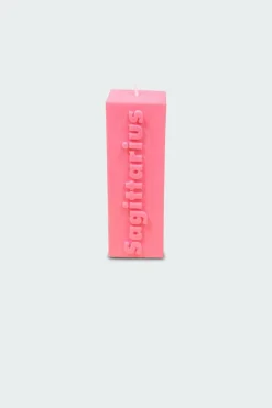 SAGITTARIUS ZODIAC BLOCK PILLAR CANDLE - Bougie | Rose*FLAMINGO CANDLES New