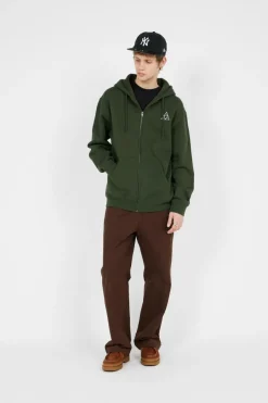 SET TT ZIP HOOD - Hoodie zippé | Vert*HUF Outlet