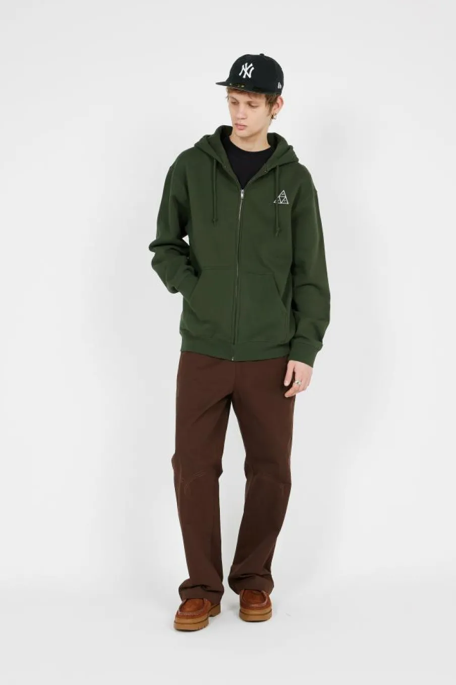 SET TT ZIP HOOD - Hoodie zippé | Vert*HUF Outlet