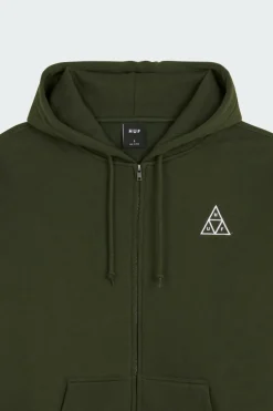 SET TT ZIP HOOD - Hoodie zippé | Vert*HUF Outlet