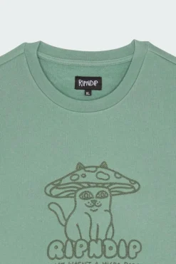 Shroom Cat Crewneck Sweater - Sweatshirt | Vert*RIPNDIP Online