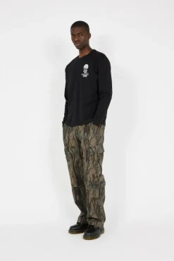 SNOW GLOBE LONG SLV TEE - T-shirt | Noir*LOST MANAGEMENT CITIES Clearance