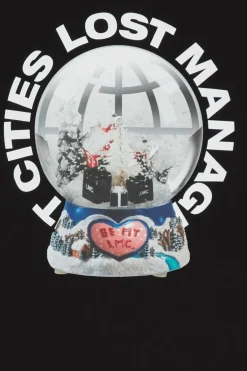SNOW GLOBE LONG SLV TEE - T-shirt | Noir*LOST MANAGEMENT CITIES Clearance