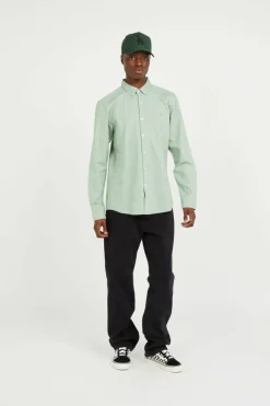 STEEN - Chemise col américain slim-fit en coton biologique | Vert*FARAH Outlet