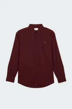STEEN - Chemise col américain slim-fit en coton biologique | Rouge*FARAH Best