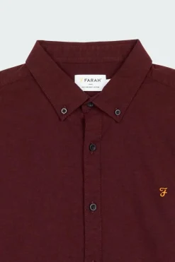 STEEN - Chemise col américain slim-fit en coton biologique | Rouge*FARAH Best