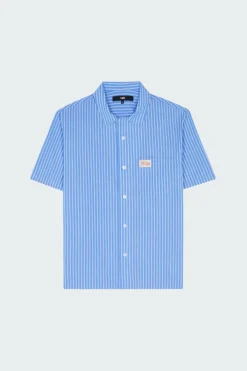 STRIPE RESORT SHORT SLV SHIRT - Chemise | Bleu*LOST MANAGEMENT CITIES Online