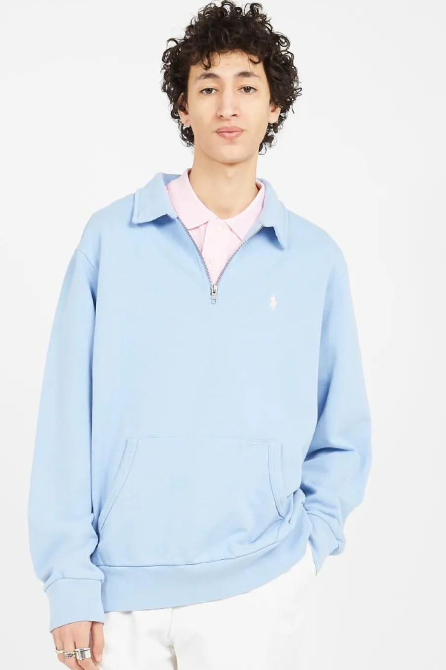 Sweat demi-zippé en coton bouclé - Sweartshirt | Bleu*POLO RALPH LAUREN Online