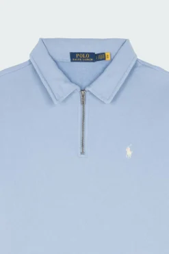 Sweat demi-zippé en coton bouclé - Sweartshirt | Bleu*POLO RALPH LAUREN Online