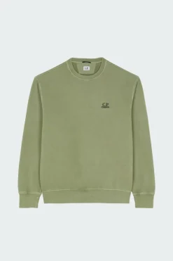 SWEATSHIRTS CREW NECK IN BRUSHED EMERIZED DIAGONAL FLEECE - Sweatshirt | Vert*C.P. COMPANY Best