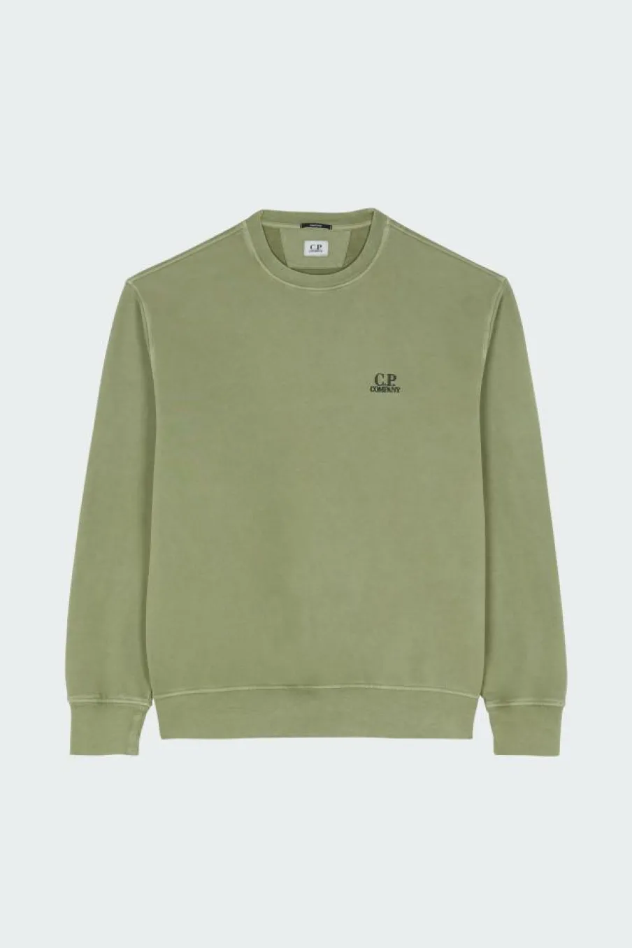 SWEATSHIRTS CREW NECK IN BRUSHED EMERIZED DIAGONAL FLEECE - Sweatshirt | Vert*C.P. COMPANY Best