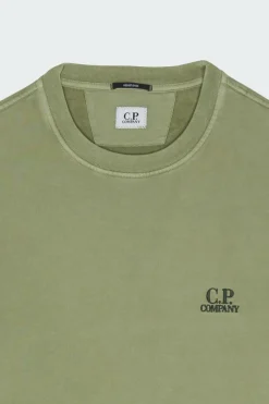 SWEATSHIRTS CREW NECK IN BRUSHED EMERIZED DIAGONAL FLEECE - Sweatshirt | Vert*C.P. COMPANY Best