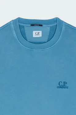 SWEATSHIRTS CREW NECK IN BRUSHED EMERIZED DIAGONAL FLEECE - Sweatshirt | Bleu*C.P. COMPANY Hot