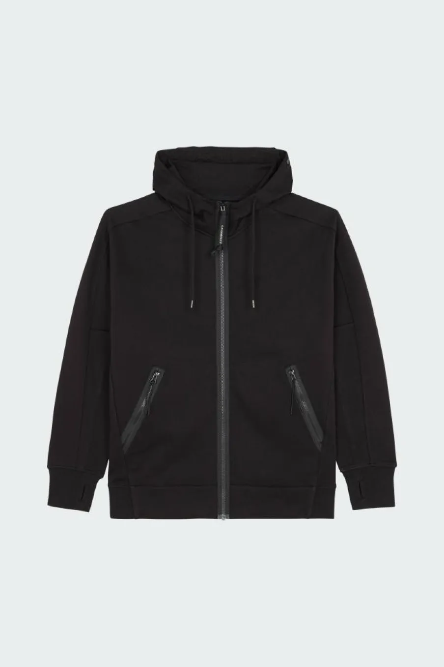 SWEATSHIRTS HOODED OPEN IN DIAGONAL RAISED FLEECE - Hoodie zippé | Noir*C.P. COMPANY Online