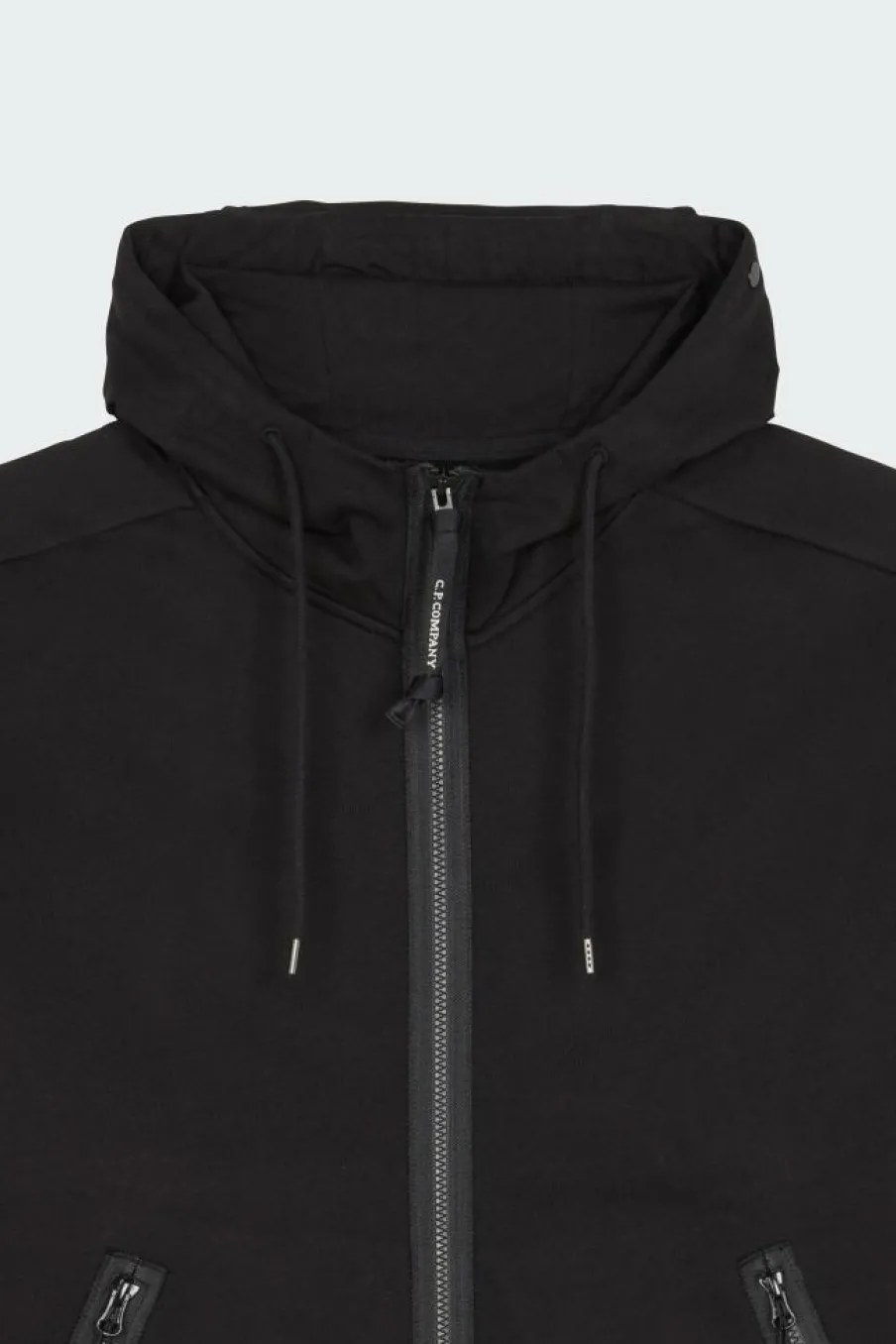 SWEATSHIRTS HOODED OPEN IN DIAGONAL RAISED FLEECE - Hoodie zippé | Noir*C.P. COMPANY Online