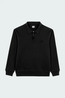 SWEATSHIRTS POLO COLLAR IN DIAGONAL RAISED FLEECE - Sweatshirt | Noir*C.P. COMPANY Discount