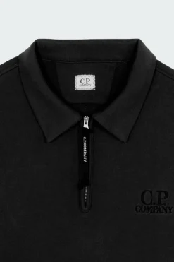 SWEATSHIRTS POLO COLLAR IN DIAGONAL RAISED FLEECE - Sweatshirt | Noir*C.P. COMPANY Discount