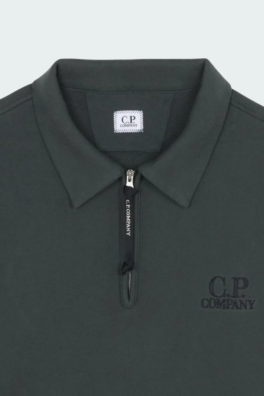 SWEATSHIRTS POLO COLLAR IN DIAGONAL RAISED FLEECE - Sweatshirt | Kaki*C.P. COMPANY Sale