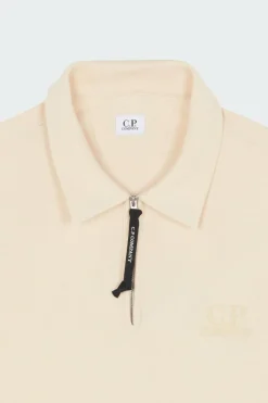 SWEATSHIRTS POLO COLLAR IN DIAGONAL RAISED FLEECE - Sweatshirt | Vert*C.P. COMPANY New