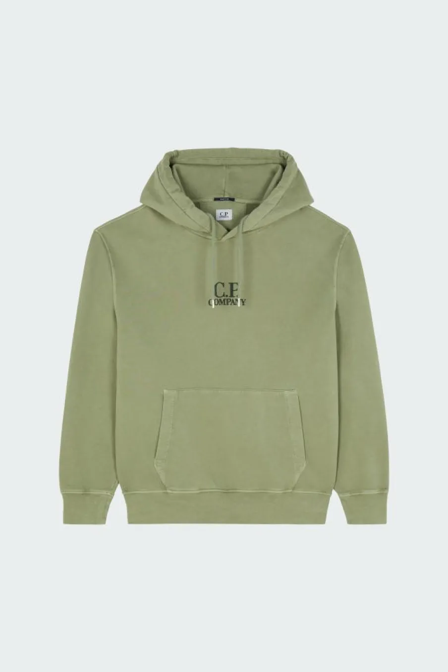 SWEATSHIRTS SWEAT HOODED IN BRUSHED EMERIZED DIAGONAL FLEECE - Hoodie | Vert*C.P. COMPANY Outlet