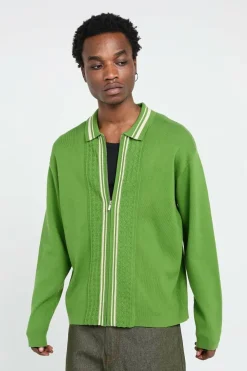 THE EMERALD GREEN KNITTED CARDIGAN - Cardigan | Vert*WALK IN PARIS New