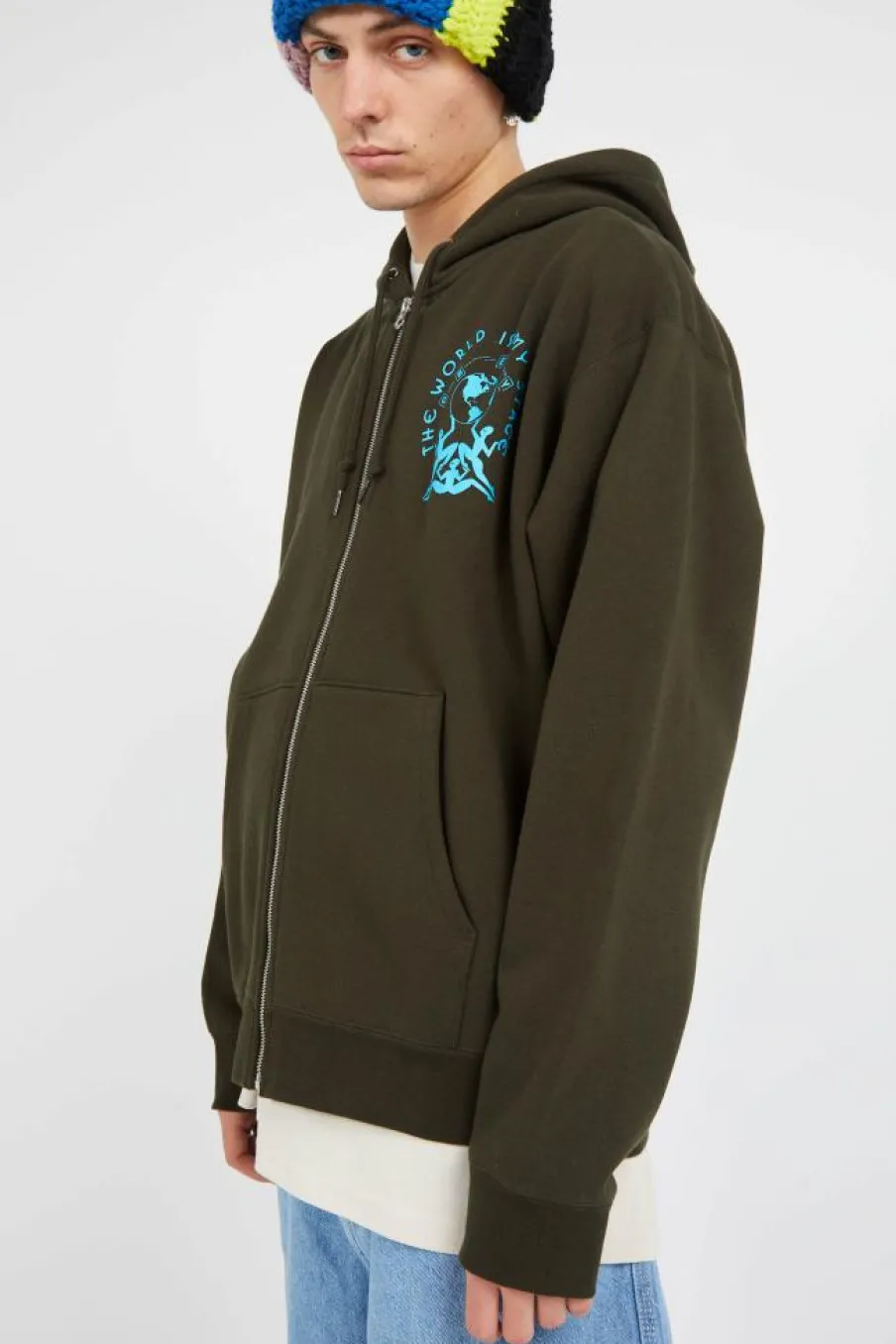 THE WORLD IS MY STAGE - Hoodie zippé | Vert*OBEY