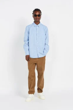 TIMOTHY TATTOO STRIPE SHIRT - Chemise | Bleu*WOOD WOOD Best