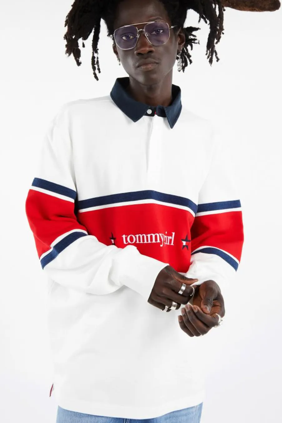TOMMY GIRL RUGBY POL - Polo | Blanc*TOMMY JEANS Clearance