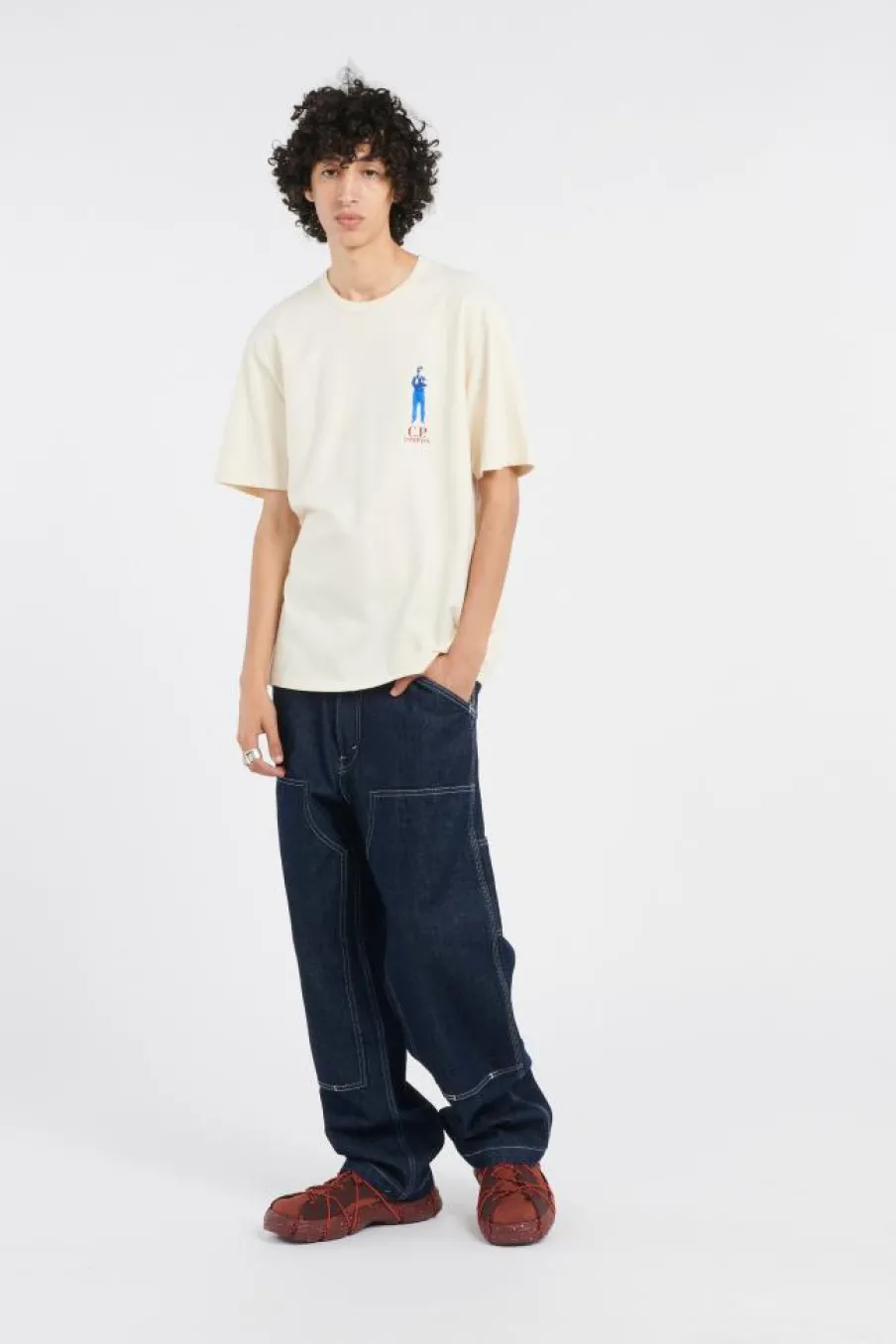 T-SHIRTS SHORT SLEEVE IN JERSEY GUSCETTE - T-shirt | Vert*C.P. COMPANY Sale