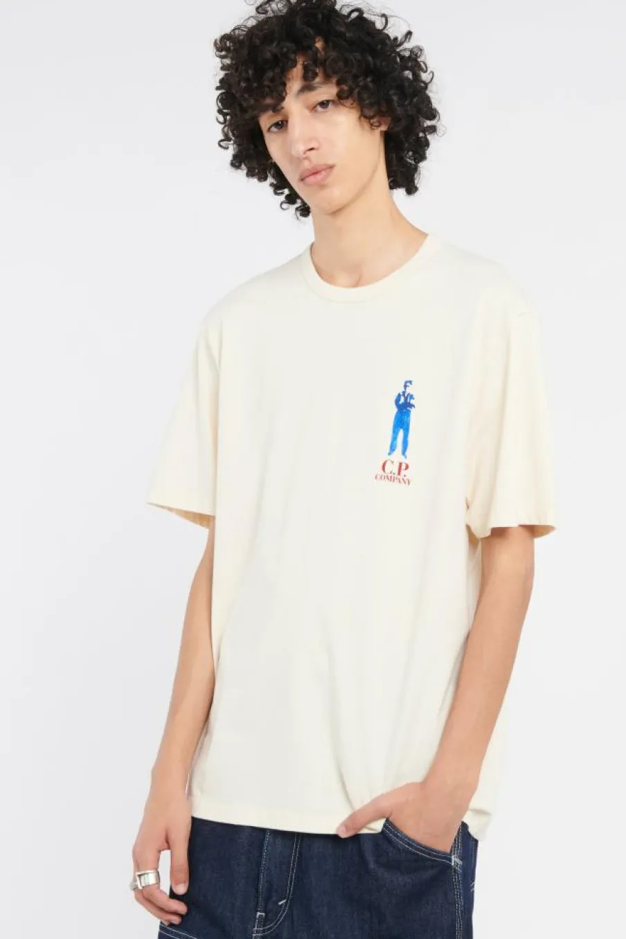 T-SHIRTS SHORT SLEEVE IN JERSEY GUSCETTE - T-shirt | Vert*C.P. COMPANY Sale