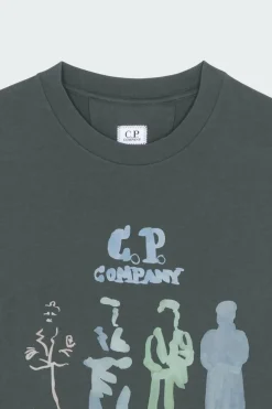 T-SHIRTS SHORT SLEEVE IN JERSEY 30/1 - T-shirt | Kaki*C.P. COMPANY Best