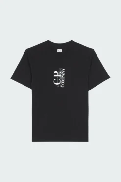 T-SHIRTS SHORT SLEEVE IN JERSEY 30/1 - T-shirt | Noir*C.P. COMPANY Outlet