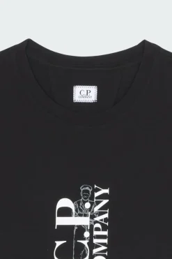 T-SHIRTS SHORT SLEEVE IN JERSEY 30/1 - T-shirt | Noir*C.P. COMPANY Outlet