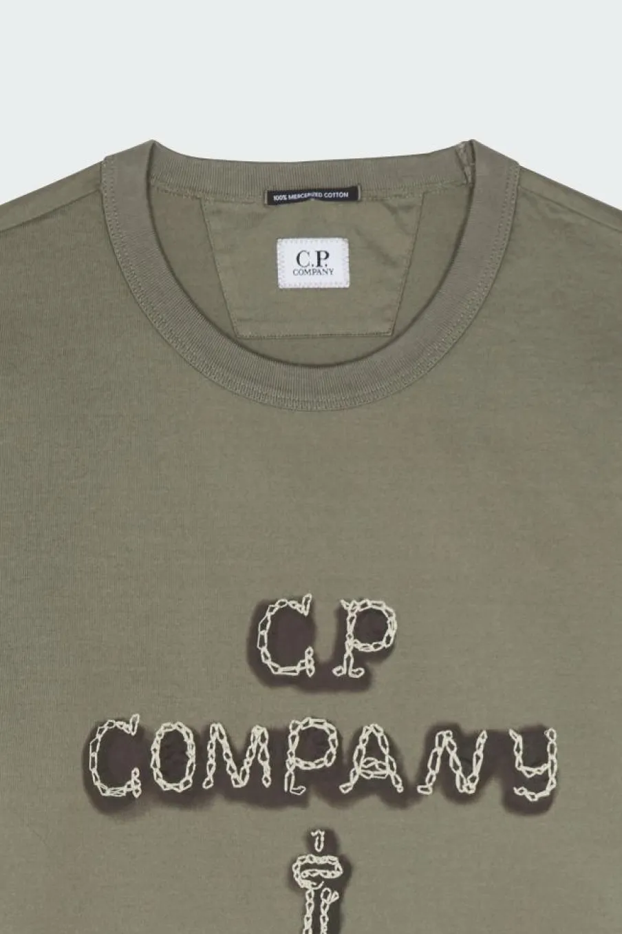 T-SHIRTS SHORT SLEEVE IN MERCERIZED JERSEY 30/2 TWISTED - T-shirt | Kaki*C.P. COMPANY New
