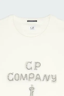 T-SHIRTS SHORT SLEEVE IN MERCERIZED JERSEY 30/2 TWISTED - T-shirt | Blanc*C.P. COMPANY Hot