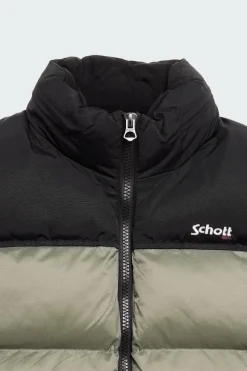 UTAHV - Doudoune col montant droite sans manches | Vert*SCHOTT Best