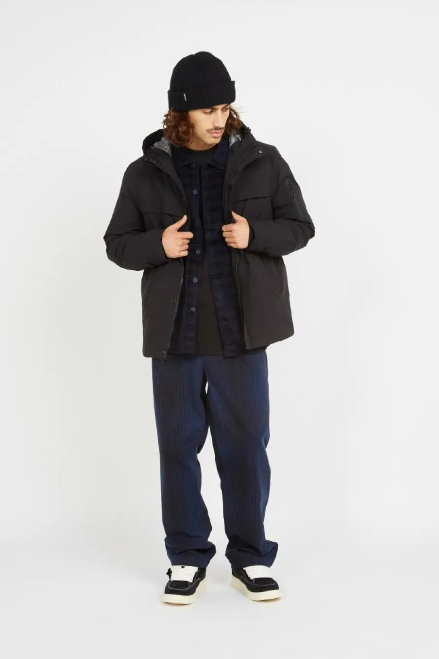 VESTE TECH LEGERE CAPUCHE COUTURES SOUDEES - Doudoune | Noir*SCHOTT