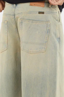 WASHED STITCH DENIM WIDE JEAN - Jean | Kaki*LOST MANAGEMENT CITIES Hot