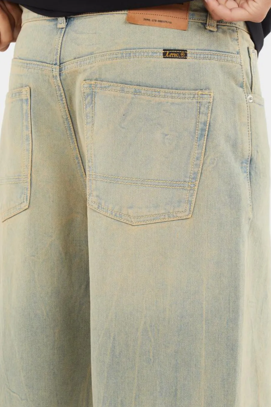 WASHED STITCH DENIM WIDE JEAN - Jean | Kaki*LOST MANAGEMENT CITIES Hot